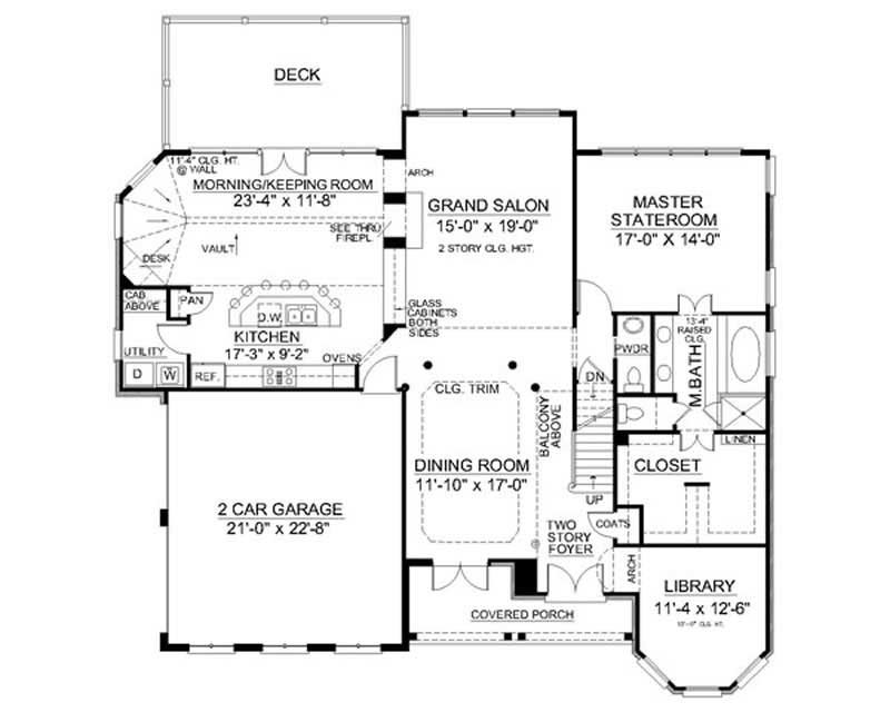 Floor Plan First Story of European Plan #106-1254