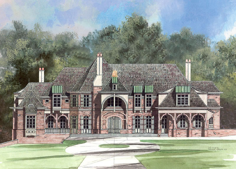 Front View of this 5-Bedroom, 6712 Sq Ft Plan - 106-1255