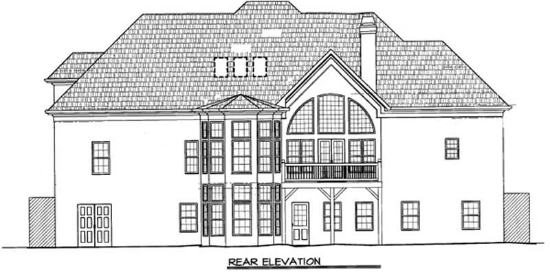 Home Plan Rear Elevation of this 4-Bedroom,2832 Sq Ft Plan -106-1257