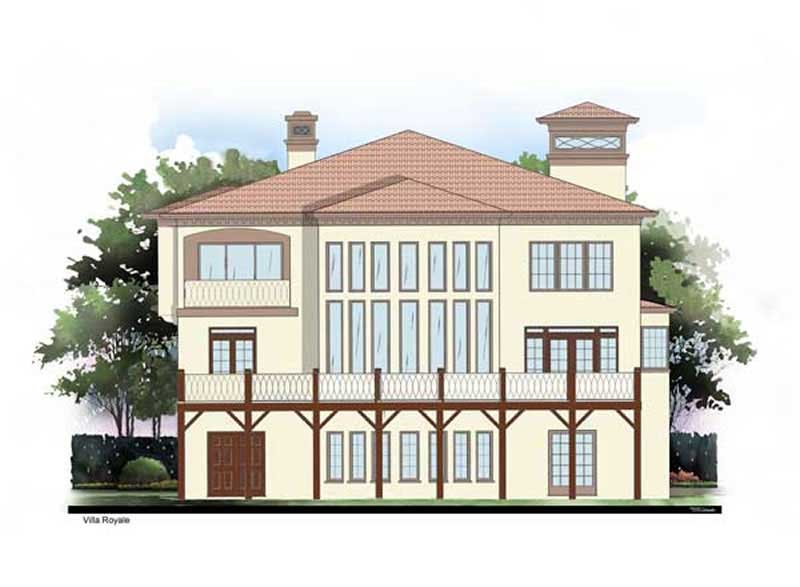 Home Plan Rear Elevation of this 5-Bedroom,3073 Sq Ft Plan -106-1258