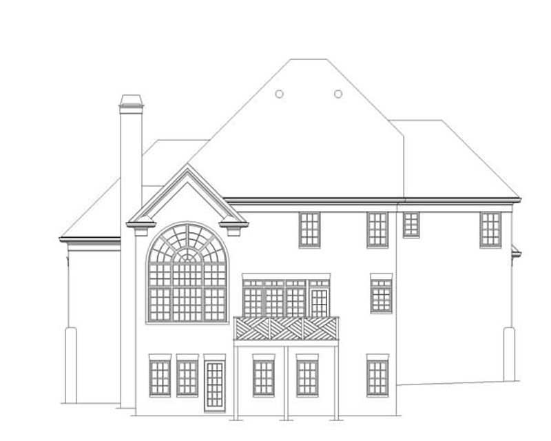 Home Plan Rear Elevation of this 4-Bedroom,2520 Sq Ft Plan -106-1260