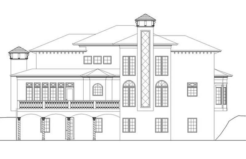 Home Plan Rear Elevation of this 5-Bedroom,3230 Sq Ft Plan -106-1261