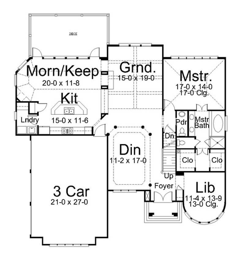 Floor Plan First Story of European Plan #106-1264