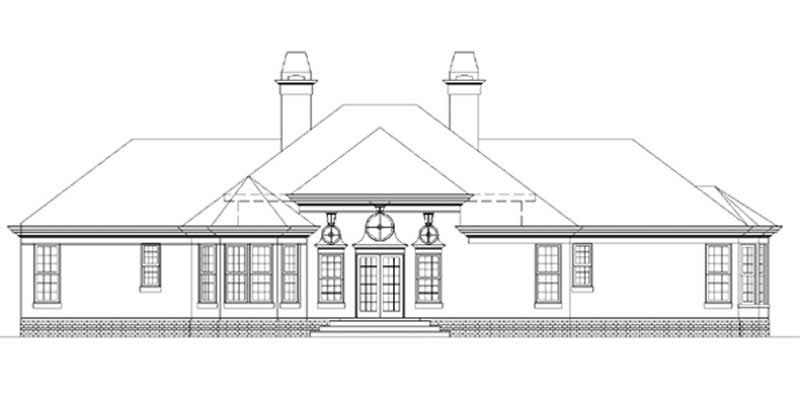 Home Plan Rear Elevation of this 4-Bedroom,2588 Sq Ft Plan -106-1270