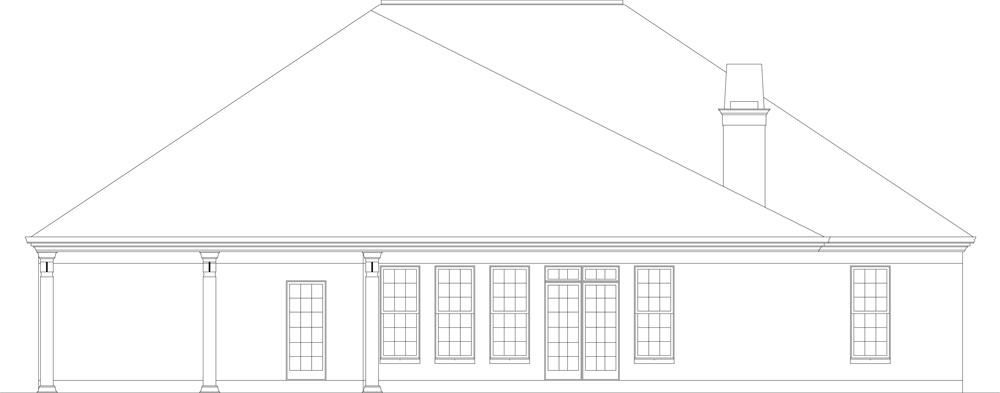 Home Plan Rear Elevation of this 3-Bedroom,2365 Sq Ft Plan -106-1271
