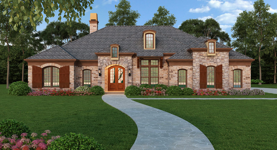 Front elevation of Southern home (ThePlanCollection: House Plan #106-1271)