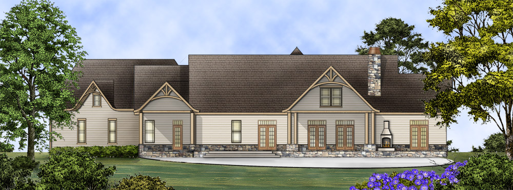 Home Plan Rear Elevation of this 3-Bedroom,2499 Sq Ft Plan -106-1274