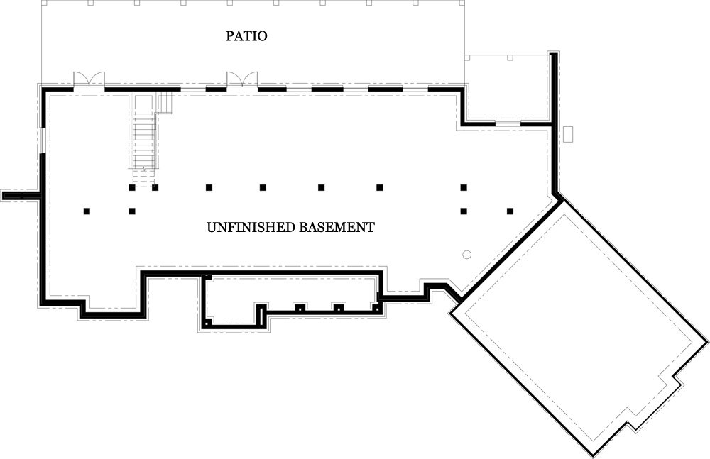Floor Plan Basement of Ranch Plan #106-1274