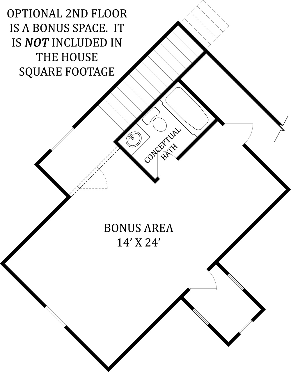 Floor Plan Bonus Room of Craftsman Plan #106-1275