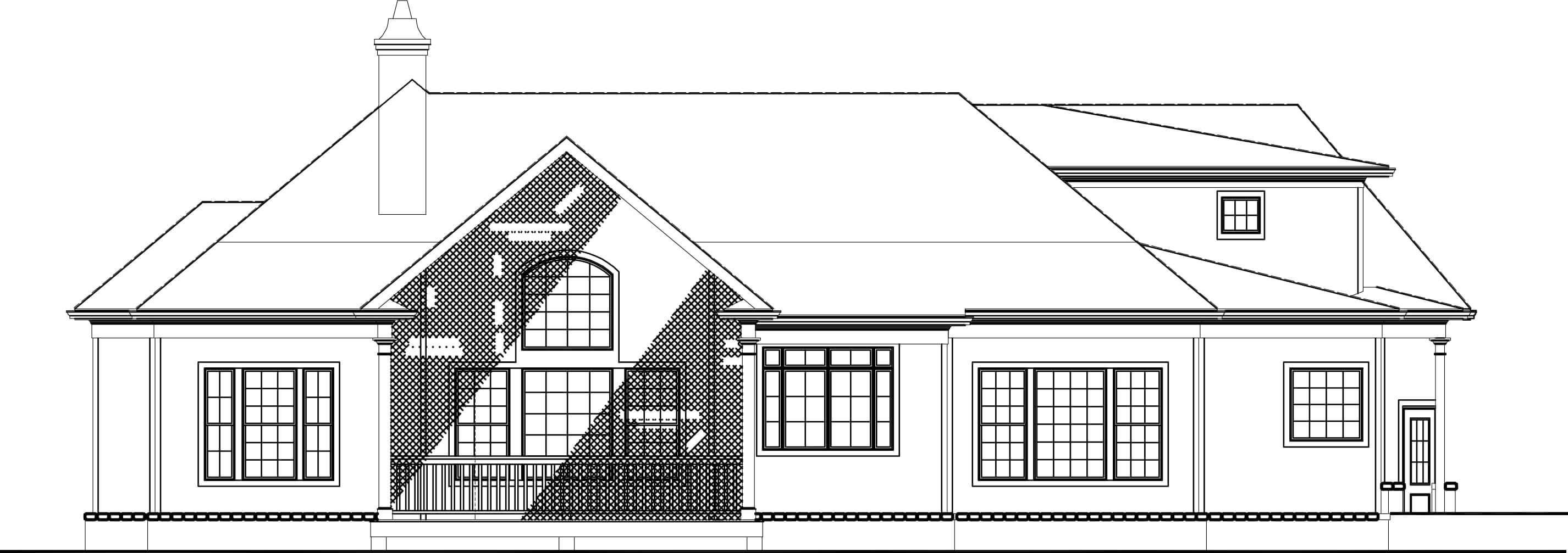 Home Plan Rear Elevation of this 3-Bedroom,2344 Sq Ft Plan -106-1276