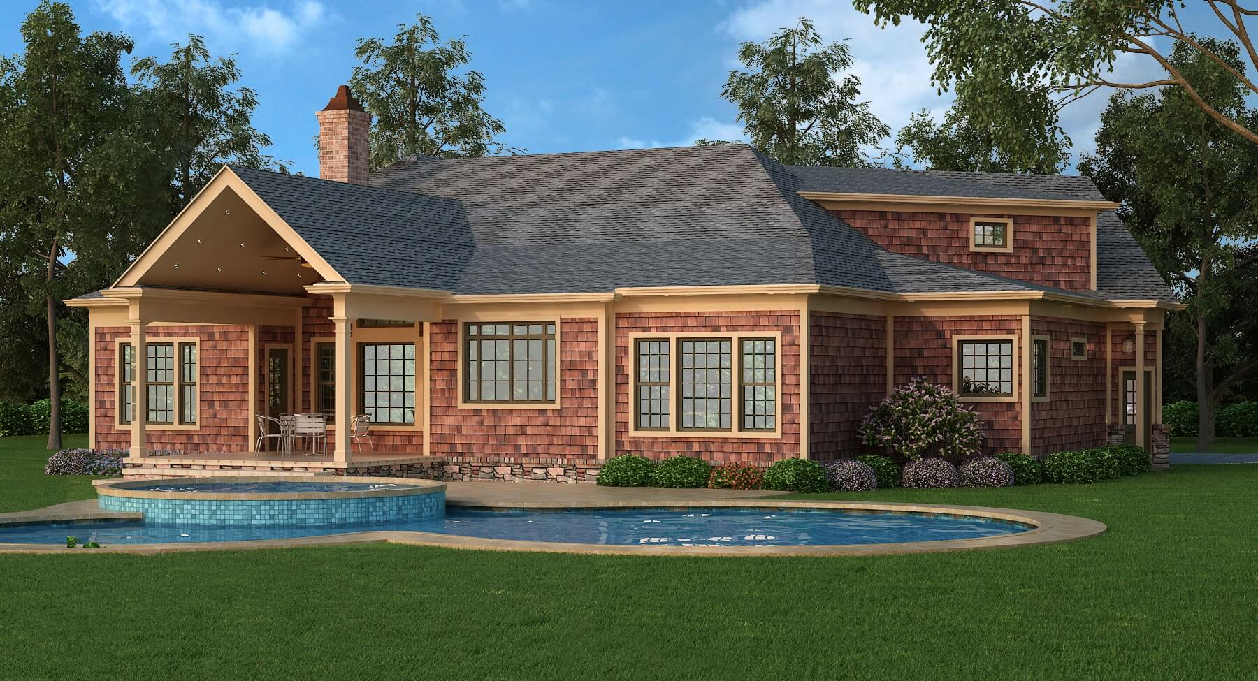 Rear View of this 3-Bedroom, 2344 Sq Ft Plan - 106-1276
