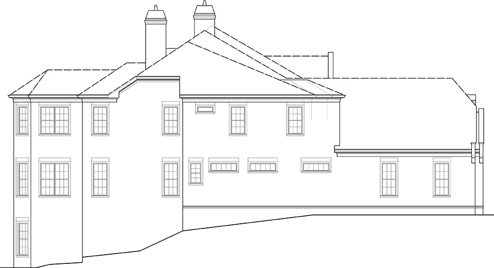Home Plan Left Elevation of this 6-Bedroom,6072 Sq Ft Plan -106-1277