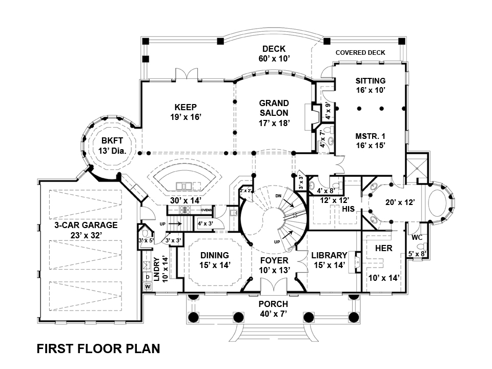 Floor Plan First Story of Colonial Plan #106-1278