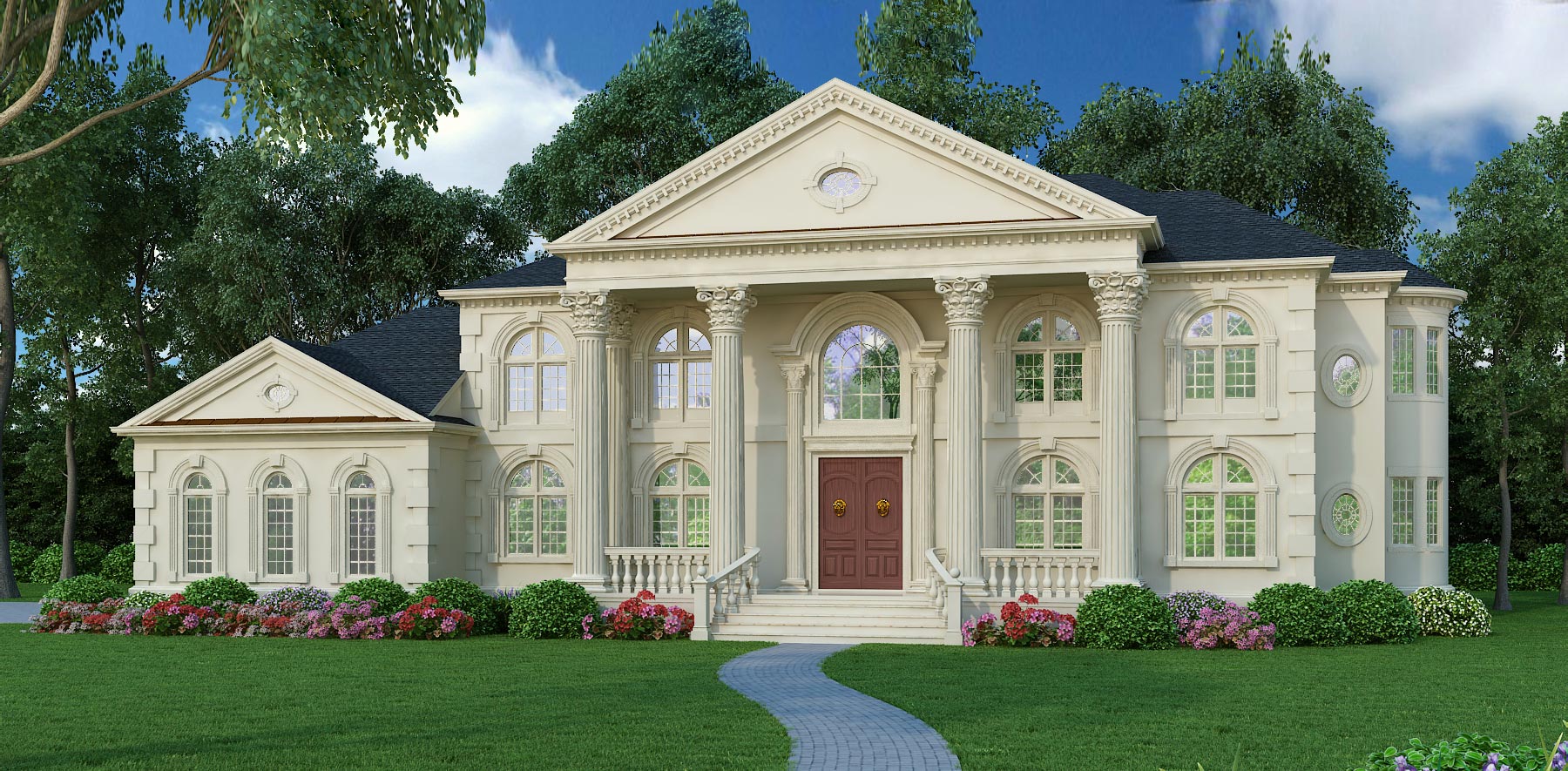 Front View of this 5-Bedroom, 5699 Sq Ft Plan - 106-1278