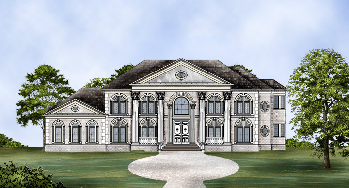 Front View of this 5-Bedroom, 5699 Sq Ft Plan - 106-1278