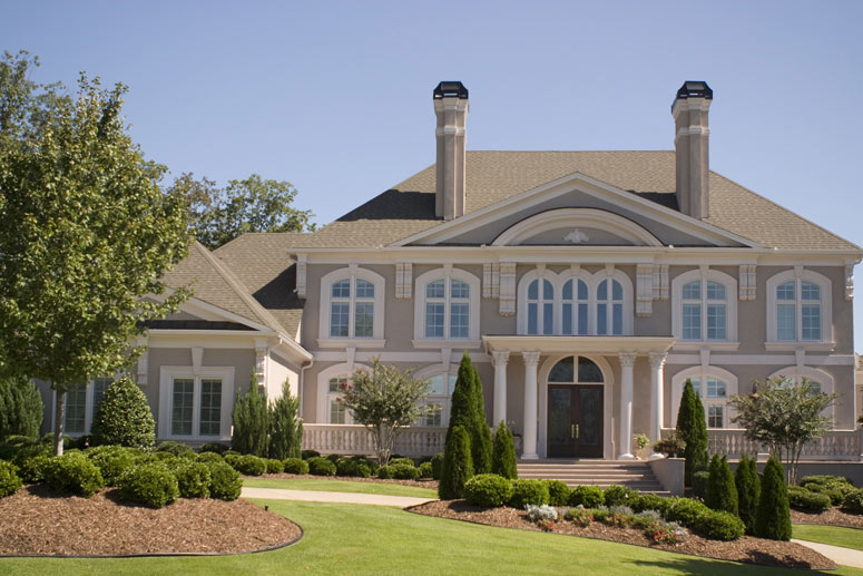 Front elevation of Colonial home (ThePlanCollection: House Plan #106-1278)