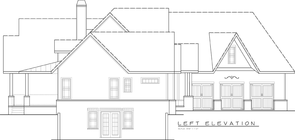 Home Plan Left Elevation of this 3-Bedroom,2666 Sq Ft Plan -106-1279