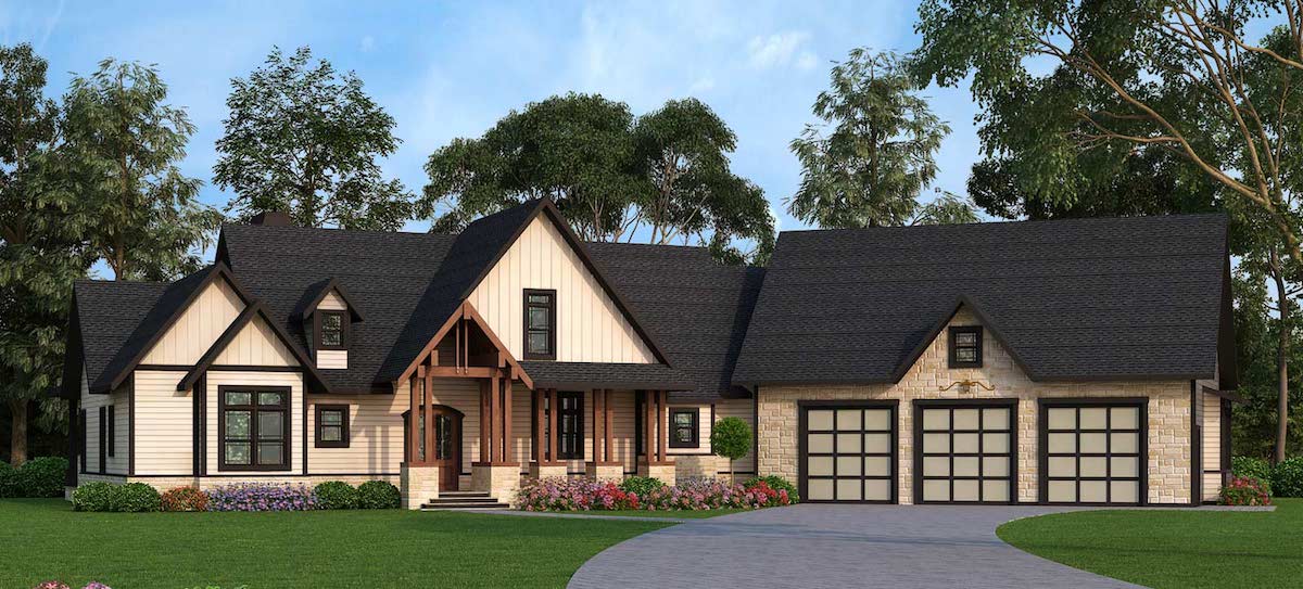 Front View of this 3-Bedroom, 2666 Sq Ft Plan - 106-1279