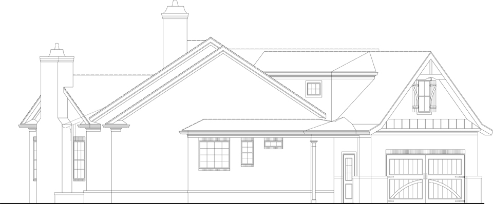 Home Plan Left Elevation of this 3-Bedroom,2430 Sq Ft Plan -106-1281