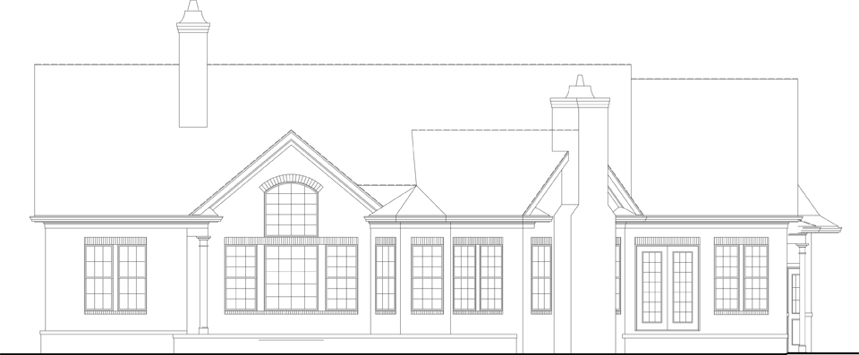 Home Plan Rear Elevation of this 3-Bedroom,2430 Sq Ft Plan -106-1281