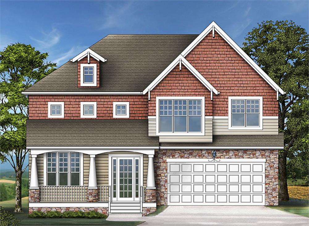 Front View of this 4-Bedroom, 2995 Sq Ft Plan - 106-1282