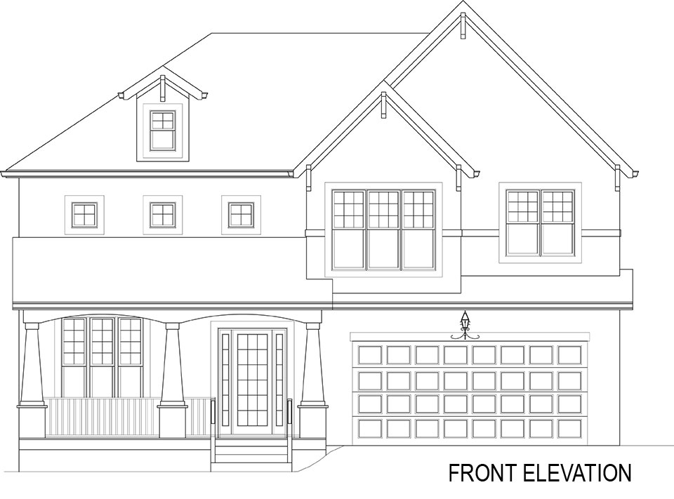 Home Plan Front Elevation of this 4-Bedroom,2995 Sq Ft Plan -106-1282