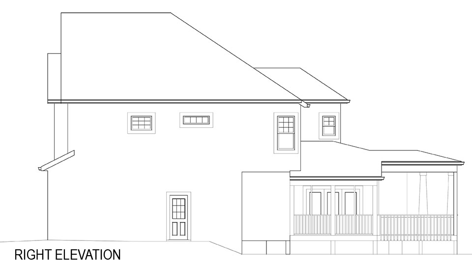 Home Plan Right Elevation of this 4-Bedroom,2995 Sq Ft Plan -106-1282