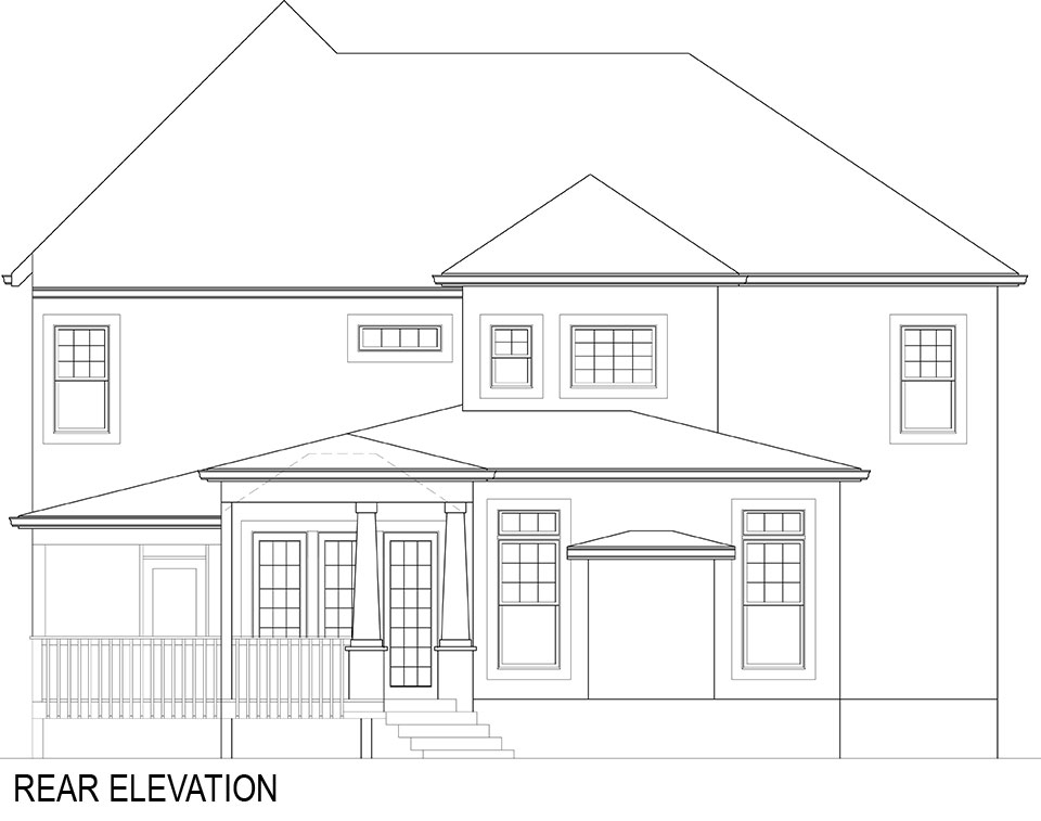 Home Plan Rear Elevation of this 4-Bedroom,2995 Sq Ft Plan -106-1282