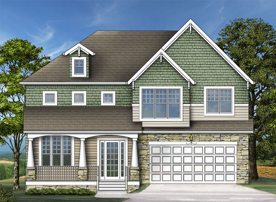 Front View of this 4-Bedroom, 2995 Sq Ft Plan - 106-1282
