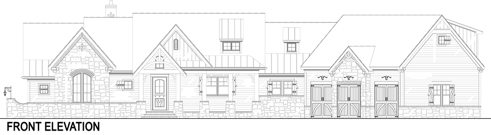 Home Plan Front Elevation of this 3-Bedroom,2531 Sq Ft Plan -106-1283