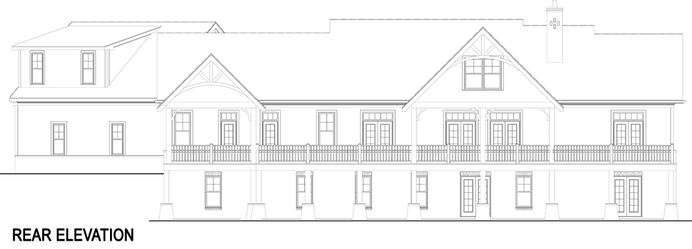 Home Plan Rear Elevation of this 3-Bedroom,2531 Sq Ft Plan -106-1283