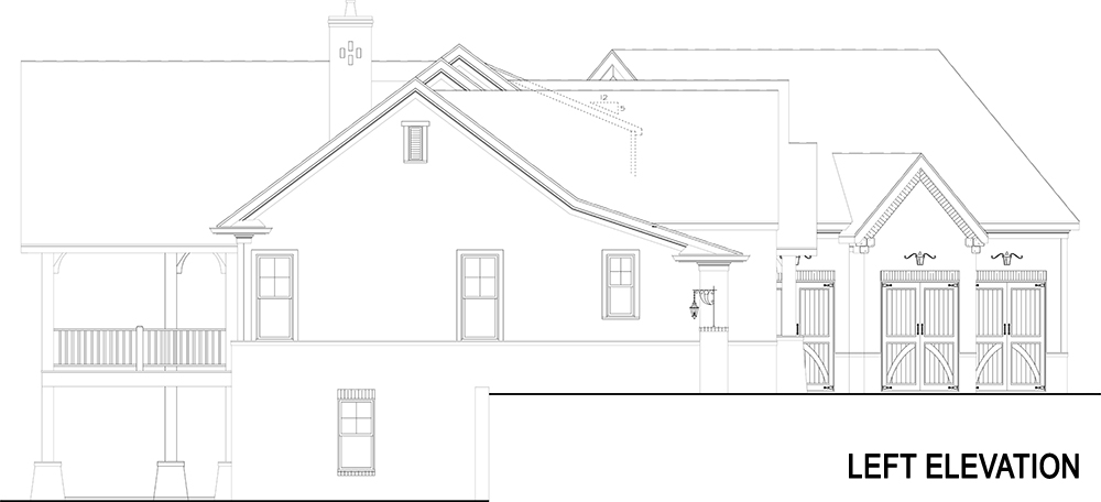 Home Plan Left Elevation of this 3-Bedroom,2531 Sq Ft Plan -106-1283