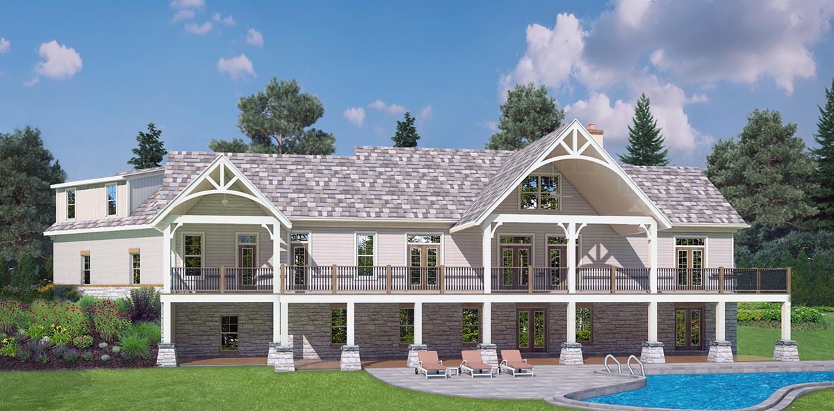 Rear View of this 3-Bedroom, 2531 Sq Ft Plan - 106-1283