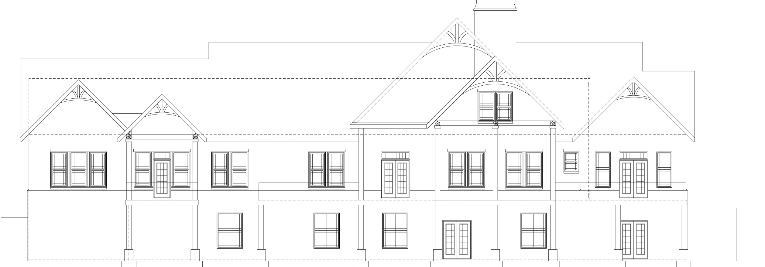 Home Plan Rear Elevation of this 3-Bedroom,2878 Sq Ft Plan -106-1284