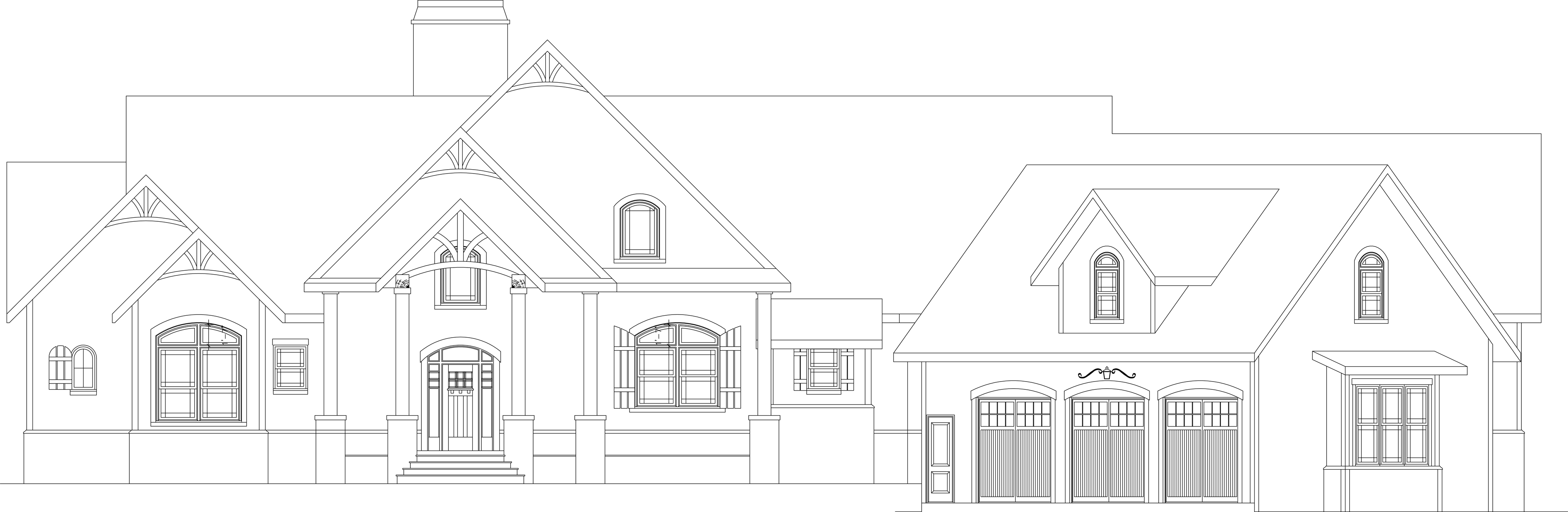Home Plan Front Elevation of this 3-Bedroom,2878 Sq Ft Plan -106-1284