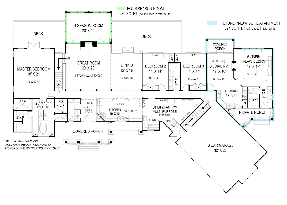 Floor Plan First Story of Country Plan #106-1284