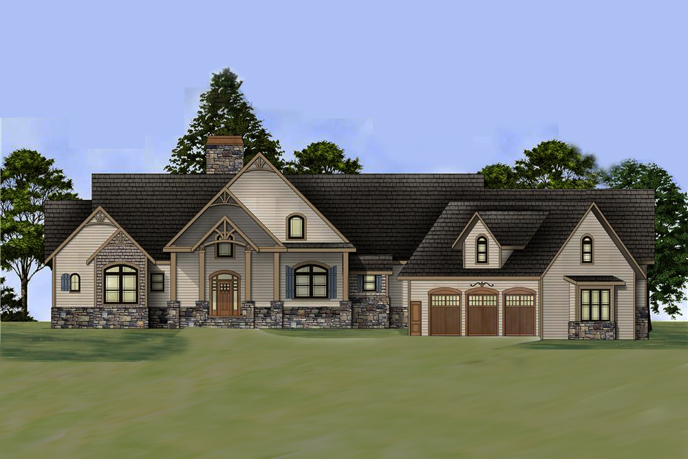Country home plan (ThePlanCollection: House Plan #106-1284)