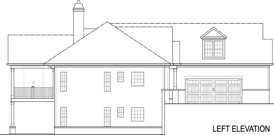 Home Plan Left Elevation of this 4-Bedroom,2355 Sq Ft Plan -106-1285