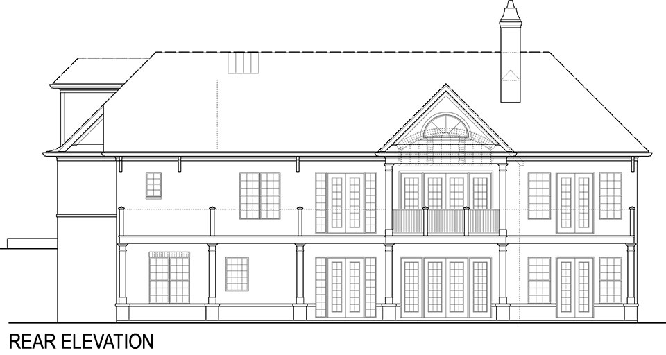Home Plan Rear Elevation of this 4-Bedroom,2355 Sq Ft Plan -106-1285