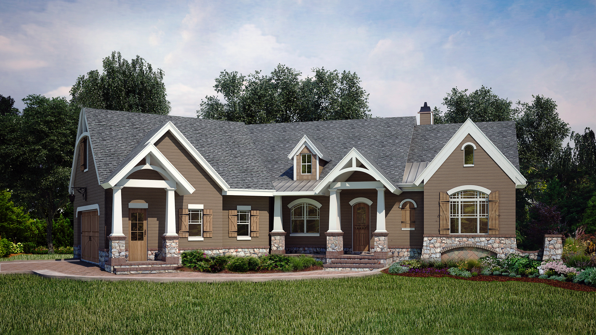Front View of this 3-Bedroom, 2619 Sq Ft Plan - 106-1286
