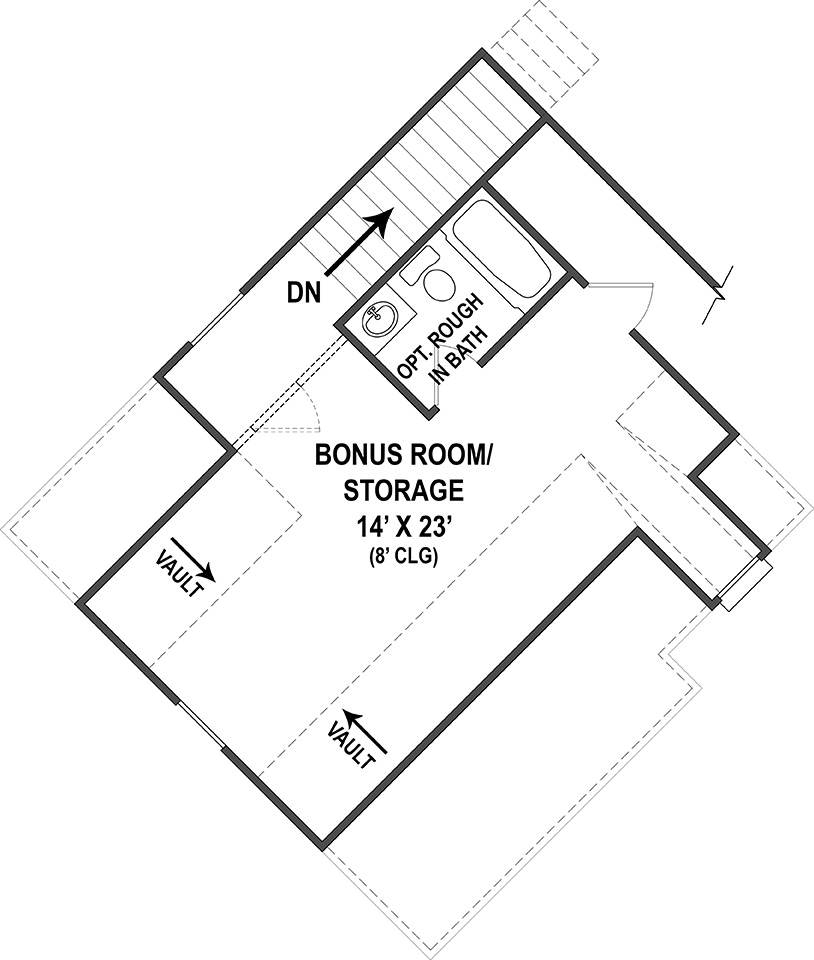 Floor Plan Bonus Room of Ranch Plan #106-1286