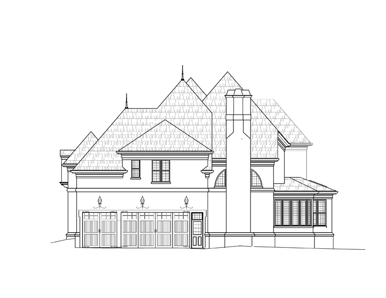 Home Plan Right Elevation of this 5-Bedroom,4072 Sq Ft Plan -106-1287