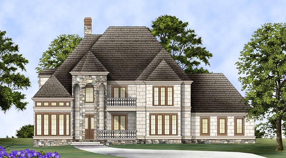 Front View of this 4-Bedroom, 3308 Sq Ft Plan - 106-1289