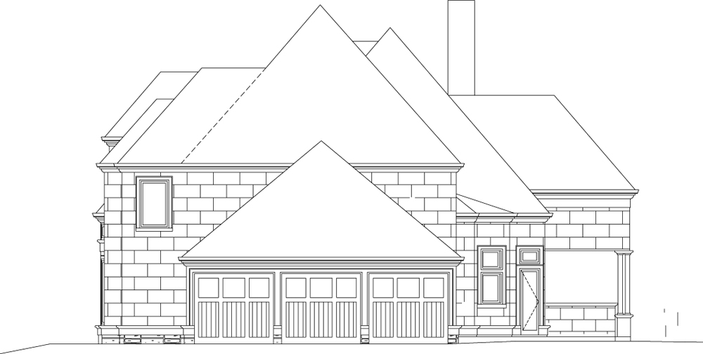 Home Plan Right Elevation of this 4-Bedroom,3308 Sq Ft Plan -106-1289