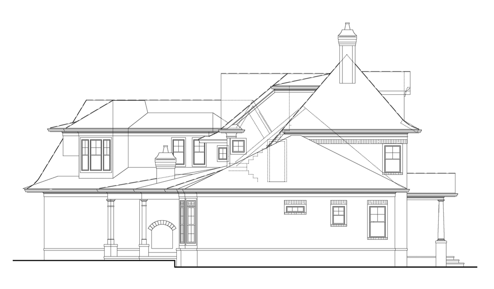 Home Plan Left Elevation of this 4-Bedroom,3041 Sq Ft Plan -106-1290