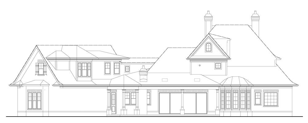 Home Plan Rear Elevation of this 4-Bedroom,3041 Sq Ft Plan -106-1290