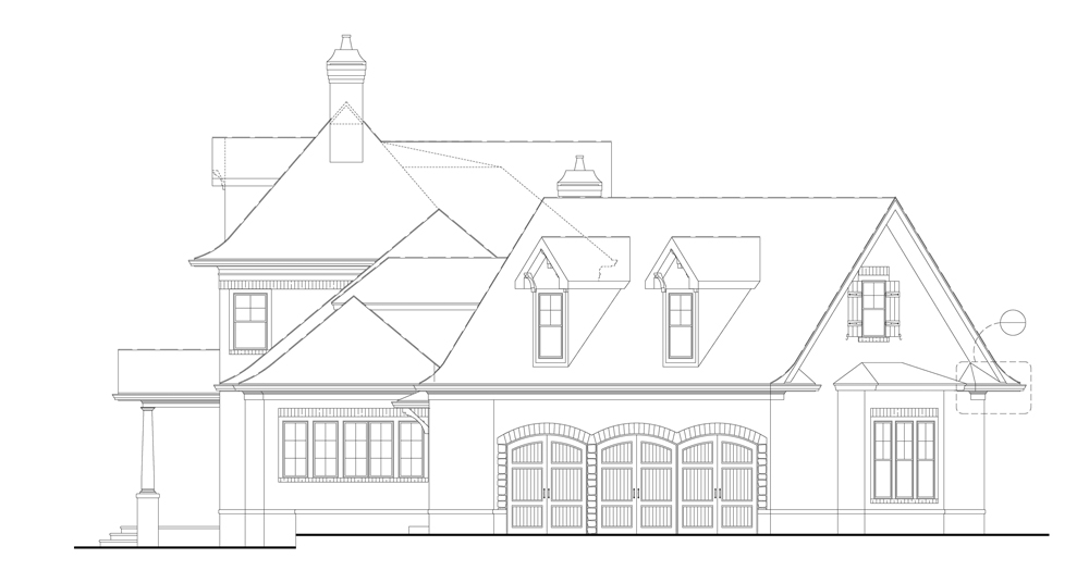 Home Plan Right Elevation of this 4-Bedroom,3041 Sq Ft Plan -106-1290