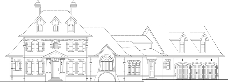 Home Plan Front Elevation of this 4-Bedroom,3041 Sq Ft Plan -106-1290