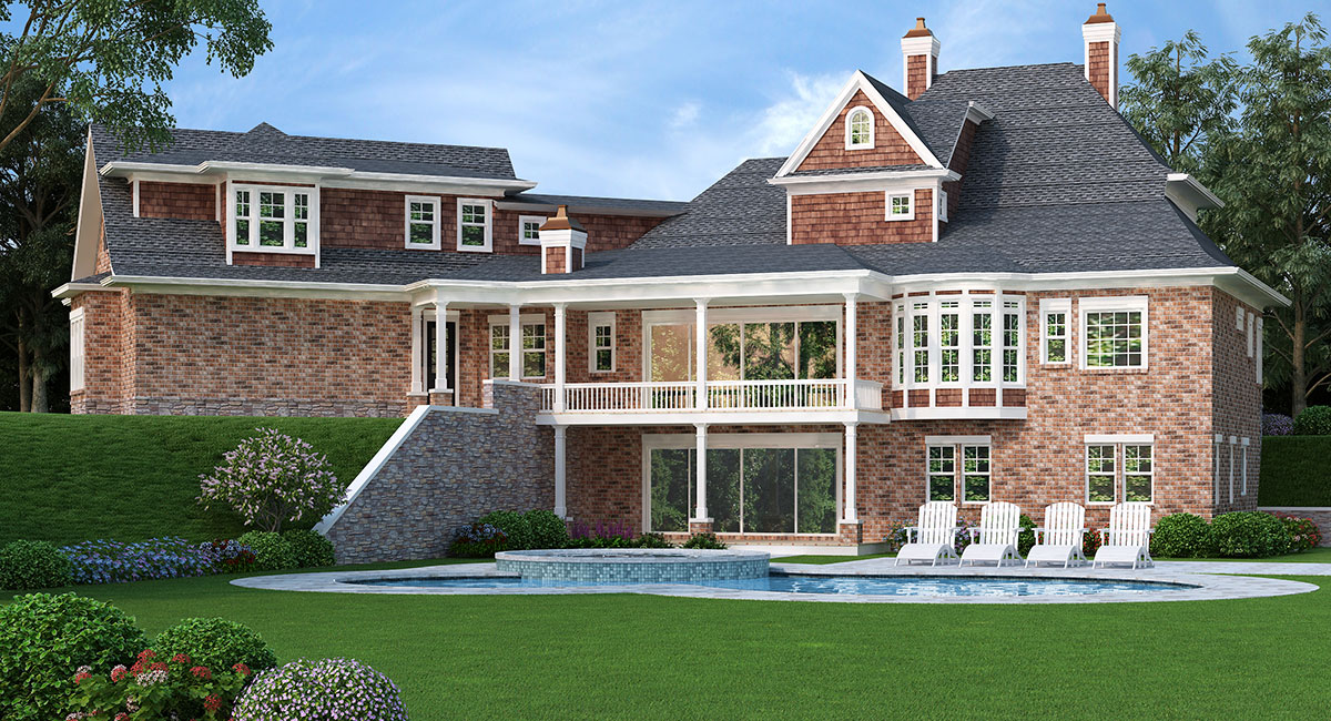 Rear View of this 4-Bedroom, 3041 Sq Ft Plan - 106-1290
