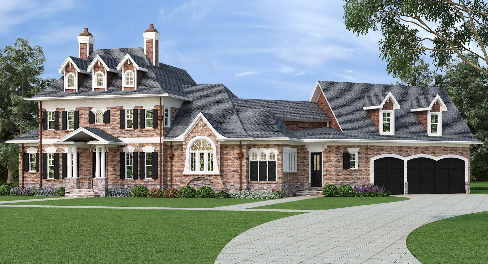 Colonial home (ThePlanCollection: Plan #106-1290)
